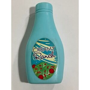 Vintage Kids Play kitchen Food Doll Empty Bottle Of Cream Ranch Dressing Used